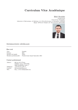 Curriculum Vit&aelig; Acad&eacute;mique