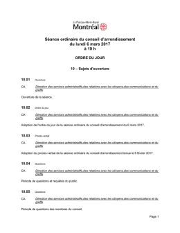 Séance ordinaire du conseil d`arrondissement du