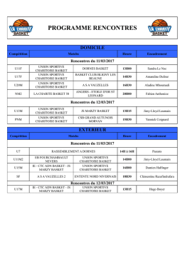 Rencontres du 11 et 12/03/2017