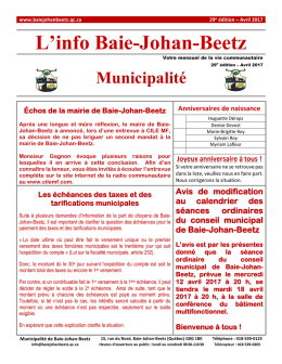 L`info Baie-Johan-Beetz - Municipalité de Baie-Johan