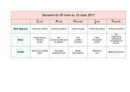 Semaine du 06 mars au 10 mars 2017