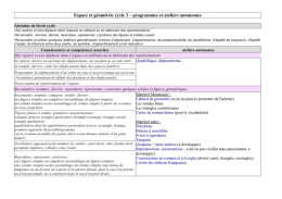 Espace et géométrie cycle 3 – programmes et ateliers autonomes