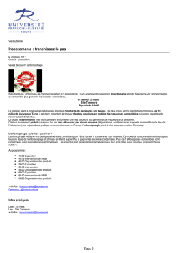 Insectomania : franchissez le pas