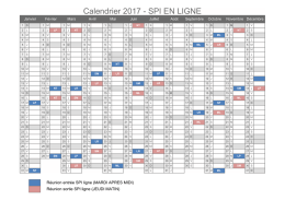 Calendrier 2017