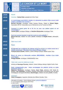 programme journée 24 mars 2017 le cancer et la mort