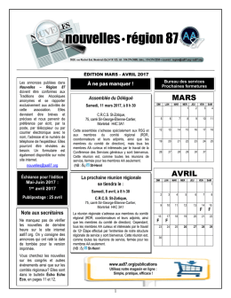 Nouvelles – Région 87