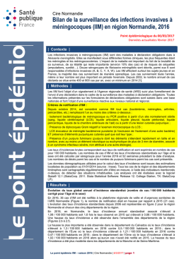 Point épidémiologique du 6 mars 2017. - InVS