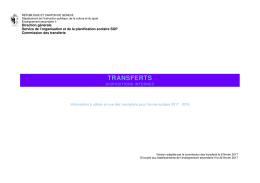 Conditions de transferts au sein de l`enseignement