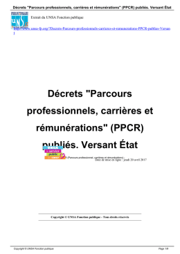 Décrets "Parcours professionnels, carrières et rémunérations" (PPCR)