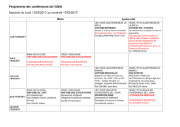 du lundi 13/03 au vendredi 17/03/2017