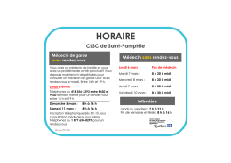 Horaire de la garde médicale du CLSC de Saint