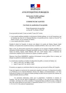 avis d`enquêtes publiques - Les services de l`État en Charente