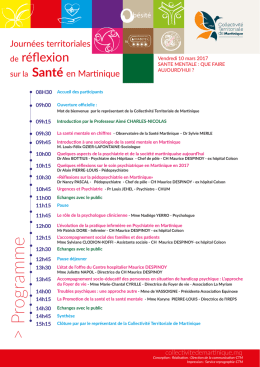 Programme - Collectivité Territoriale de Martinique