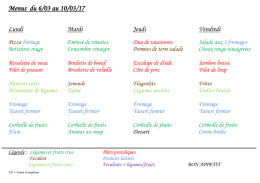 Menus du 6/03 au 10/03/17