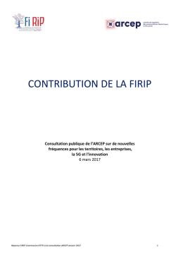 la réponse de la FIRIP