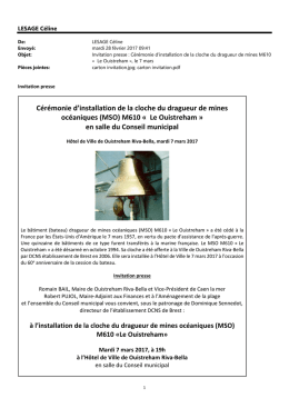 Cérémonie d`installation de la cloche du dragueur de mines M610
