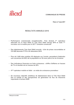 Communiqu&eacute; de Presse