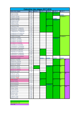 Calendrier des stages 2017-2018