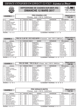 ECD R3 du Dimanche 12 Mars 2017