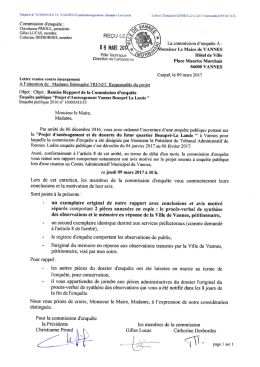 Rapport de la commission d`enquête