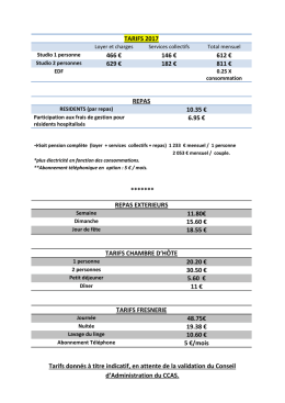 Les tarifs - Ville de Cesson