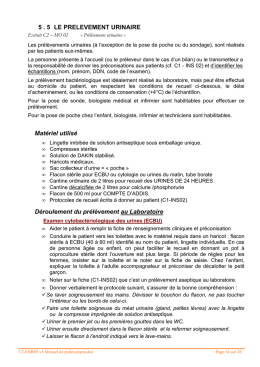 Prélèvements urinaires