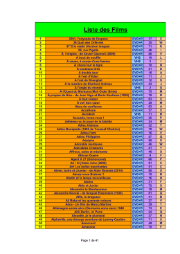 La Liste des films pdf - Cinéma et Musique de Papa