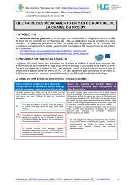 m&eacute;dicaments au frigo