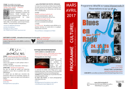 PROG RA MM E CULT UREL MARS AVRIL 2017