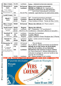 Feuille Paroissiale du Dimanche du 5 mars au 12