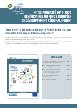 Fiche FEDER - Région Grand Est