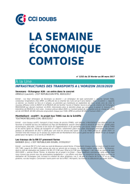 la semaine économique comtoise - CCI Franche