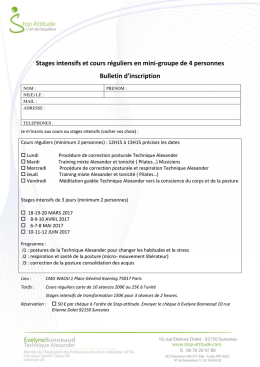 Programme et bulletin d`inscription - Stop