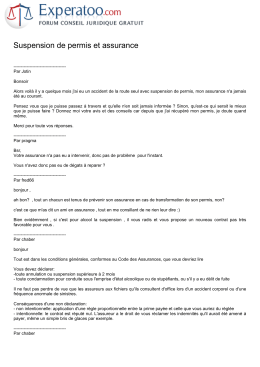 Suspension de permis et assurance