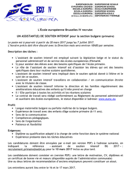 UN ASSISTANT(E) DE SOUTIEN INTENSIF pour la section