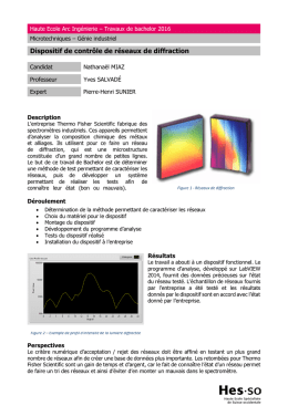 Dispositif de contrôle de réseaux de diffraction - HE-Arc