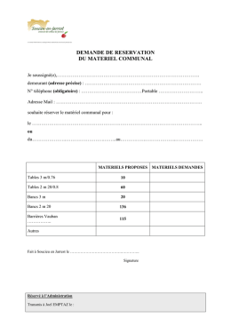 Fiche de r&eacute;servation particulier