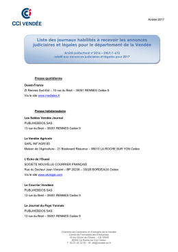 Liste des journaux d`annonces légales Format PDF