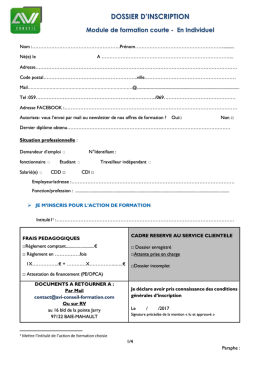 dossiers inscription - avi conseil formation