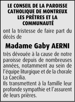 Madame Gaby AERNI