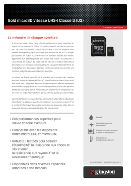 Gold microSD Vitesse UHS-I Classe 3 (U3)