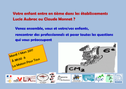 Votre enfant entre en 6ème dans les établissements Lucie Aubrac