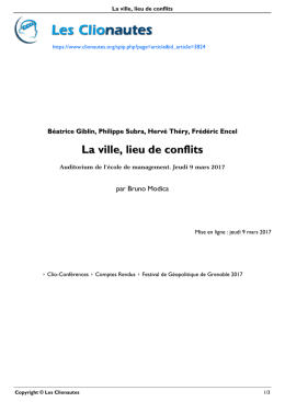 La ville, lieu de conflits