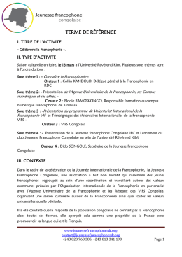 terme de r&eacute;f&eacute;rence - Journ&eacute;e internationale de la Francophonie