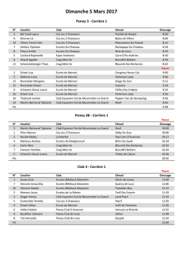 Horaires définitifs (mise à jour 2/03 à 23h30)