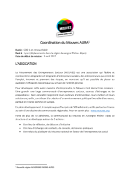 Coordination du Mouves AURA1