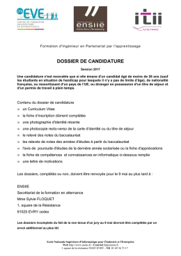 dossier de candidature