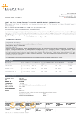 8.00% pa Multi Barrier Reverse Convertible sur ABB