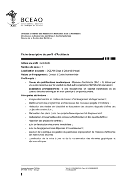 Fiche descriptive du profil d`Architecte