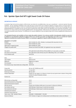 Sprinter Open End WTI Light Sweet Crude Oil - Derinet